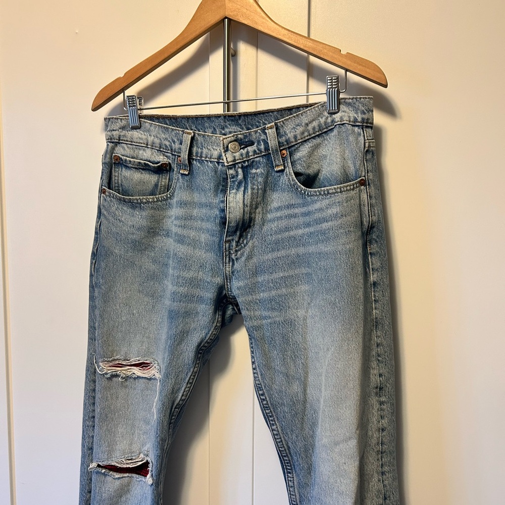 Levi's 512 Light Blue Distressed Women's Skinny Jeans